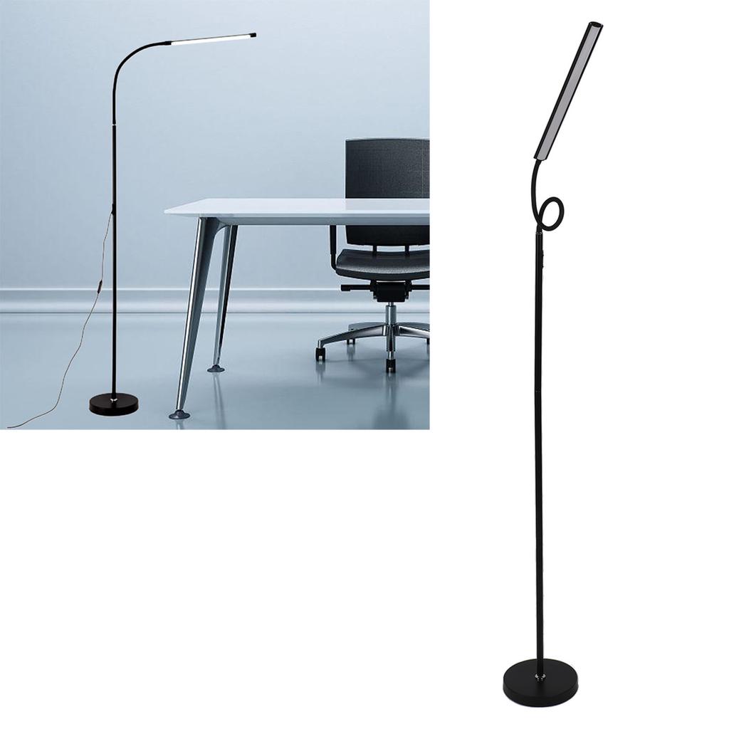 LED Floor Lamp 3 Color Temperatures 3000K 6000K 10 Level Brightness Gooseneck Standing Lamp Eye Caring Reading Light for Living Room Bedroom Office