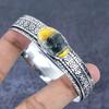 Natural Bumble Bee Jasper Gemstone 925 Sterling Silver Cuff Bangle 7.5" D5a27