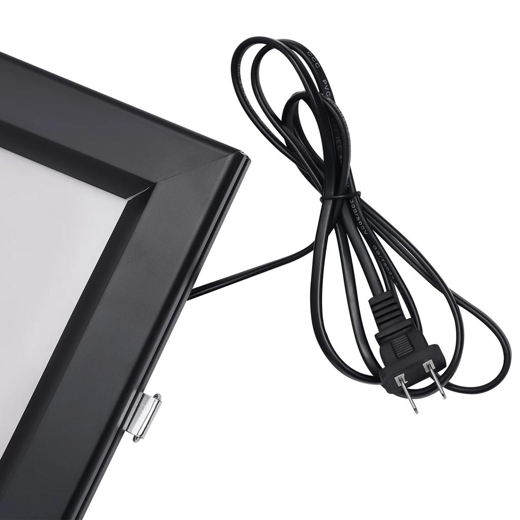 LED Poster Frame, 18" x 24" LED Backlit Poster Photo Frame Movie Poster Aluminum Alloy Advertisement Signage Light Sign