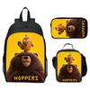 Hoppers Biber Metamorphose Druck 3-teiliges Set Schulrucksack Brottasche Federmäppchen Cartoon Schüler Set