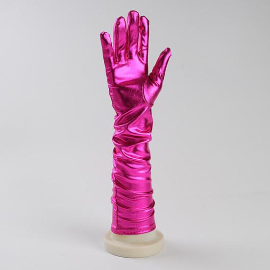 Cosplay Πάρτι Σκηνική Παράσταση Γυναικεία Γάντια Μακρυά από Συνθετικό Δέρμα με Γυαλάδα που Καλύπτουν Ολόκληρα τα Δάχτυλα