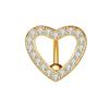 Stainless Steel Heart Belly Button Ring Sparkling Navel Ring Fashion Navel Barbell Jewelry  Women