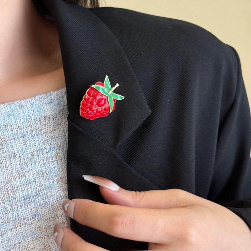 Jewelry Accessories Drip Oil Fruit Brooches Minority Design Vintage Collar Pin  Girls