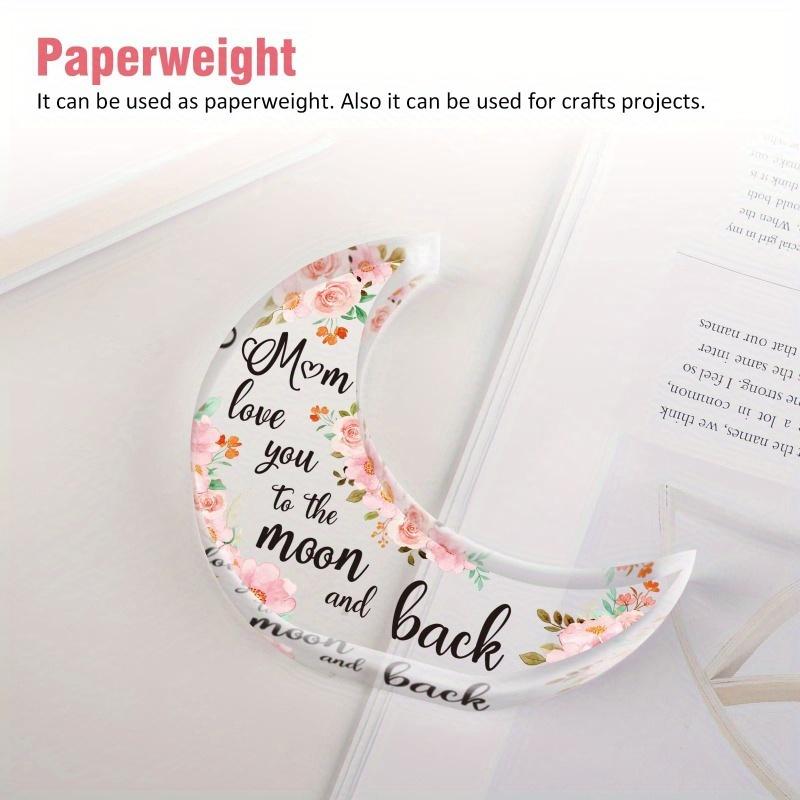 Unique Christmas Gifts for Mum - Moon Shaped Acrylic Plaque, Special Presents for Mum from Daughter & Son