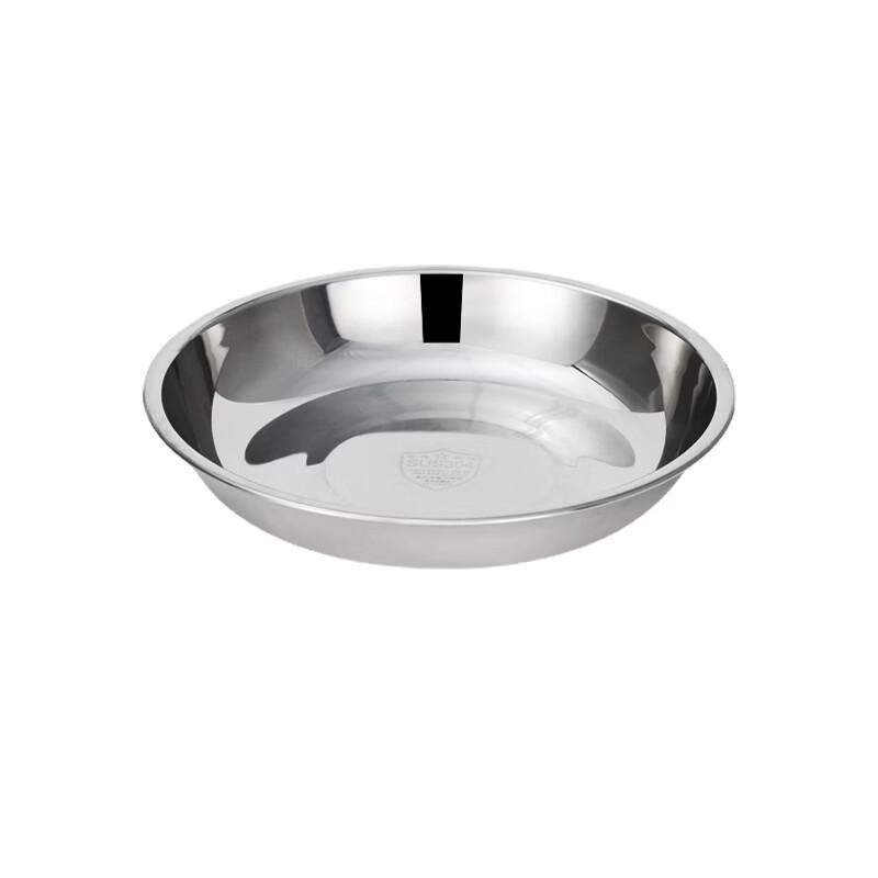 

ZISIZ Round SUS304 Stainless Steel Serving Plate Set, 22cm (2-Pack)