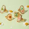 Yori Arrivals Eternal Flower Fashion Classic Open Ring 18K PVD Plated Clothing Accessories Waterproof Fashion Jewelry Gift