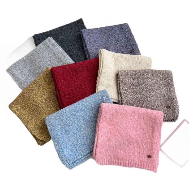 Womens Wool Blend Knit Scarf Thick Warm Winter Neck Wrap Solid Color Unisex Accessory