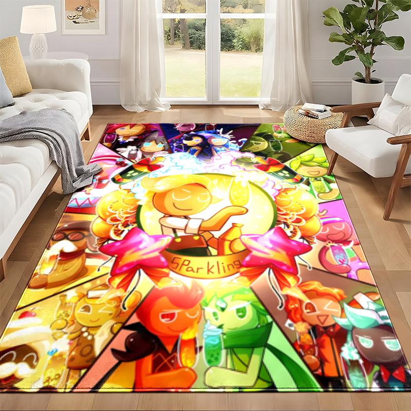 Cookie Run Kingdom Carpet Door Mat for Living Room or Bedroom Protective Mat Under Chair Office Decoration Christmas Gift Birthday Present