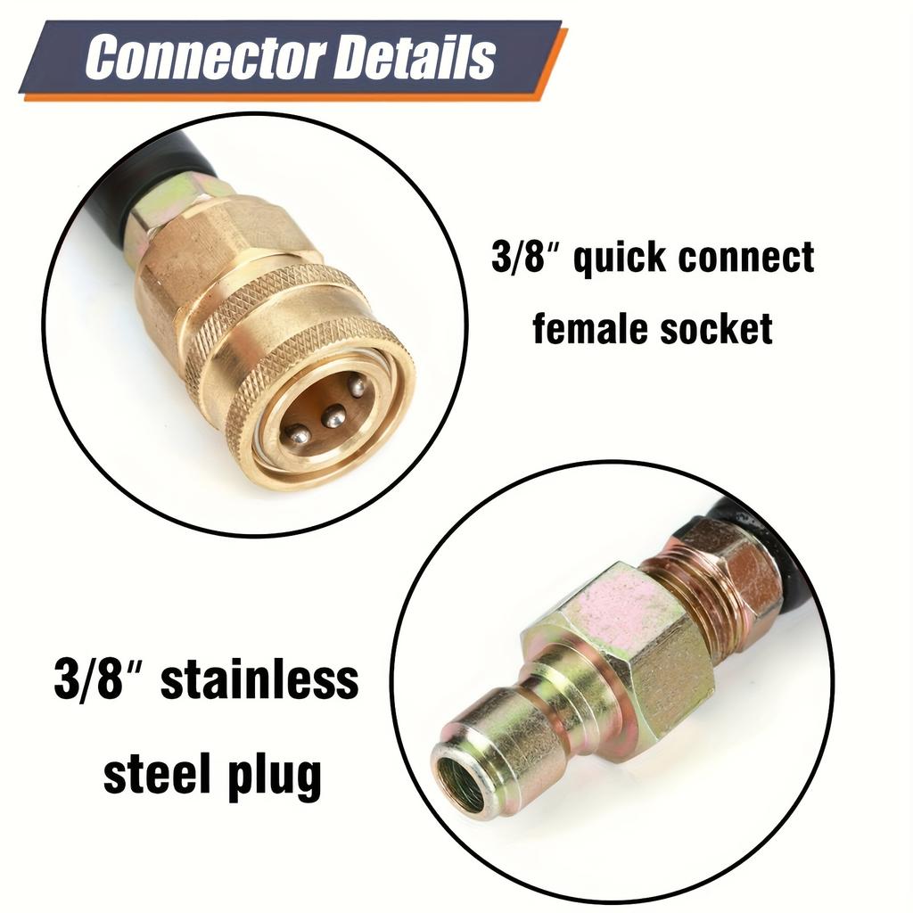 Sewer Jetter Kit,1600PSI 1.45m Nozzle Hose+2.20m 3/8 Quick Connect Hose for Pressure Washer,Drain Unclog & Auto Washing