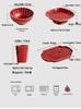 Red Ceramic Dessert Plate: Retro Chinese Pastry & Fruit Display Dish