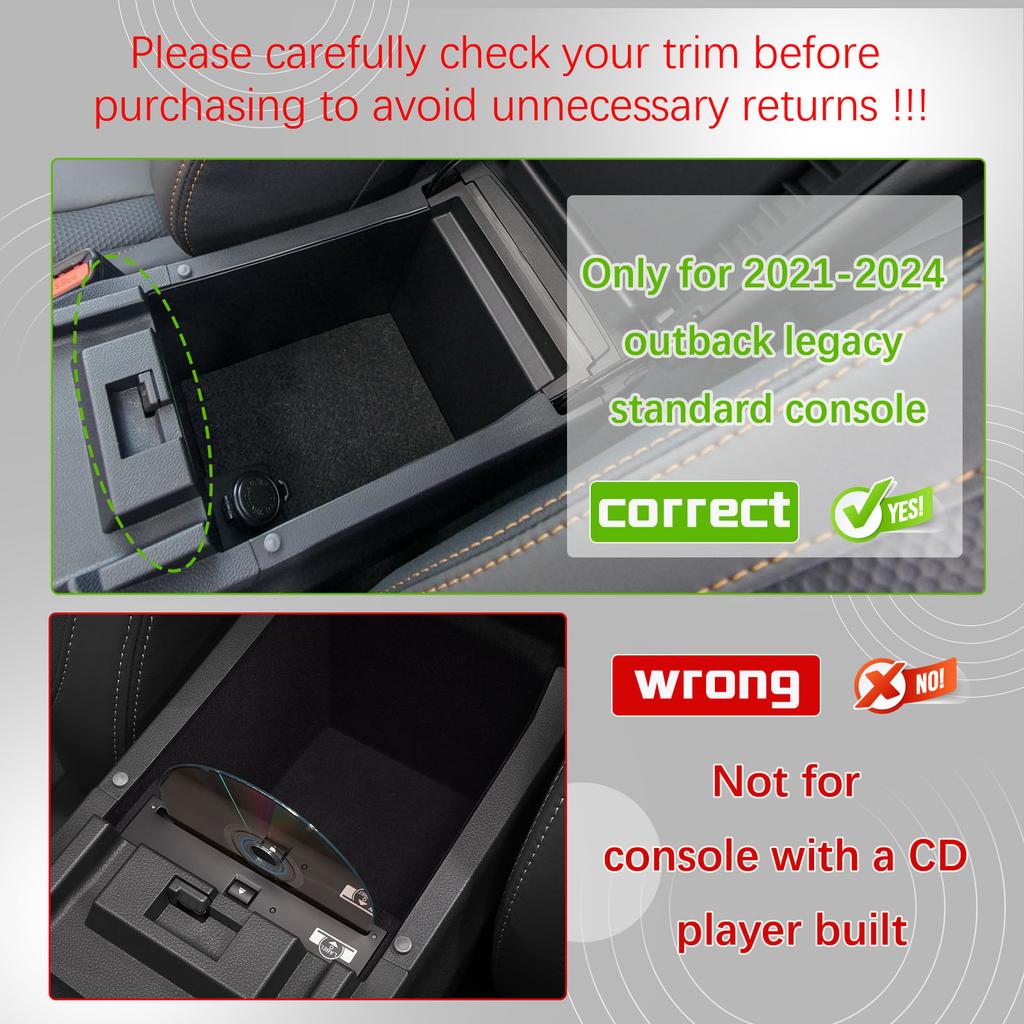 For 2025 2025-2020 Subaru Outback & Legacy Center Console Organizer Tray Armrest Storage Box Interior Car Secondary Accessories