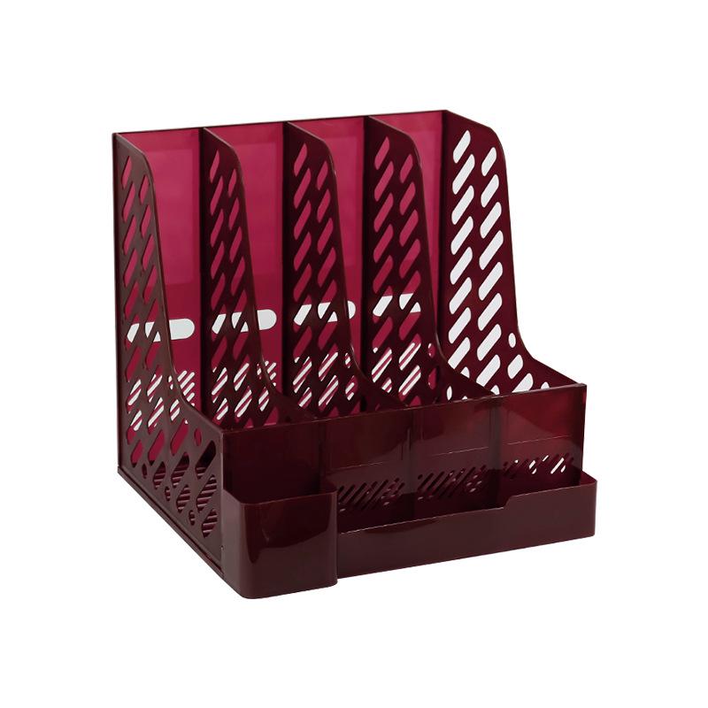 Retro Multi-Layer Pen Holder & A4 File Organizer for Desk