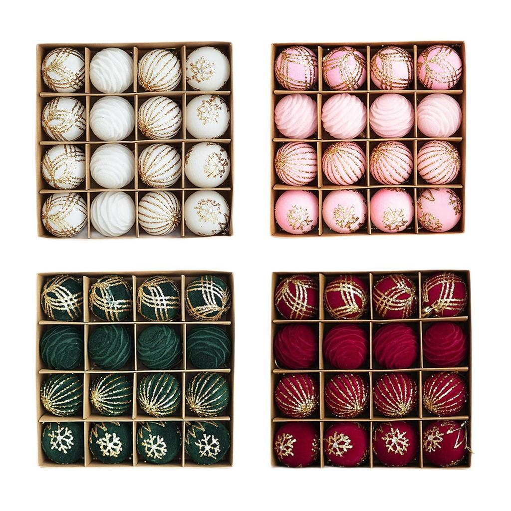 16x Christmas Balls Christmas Tree Baubles DIY Lightweight Shatterproof Party