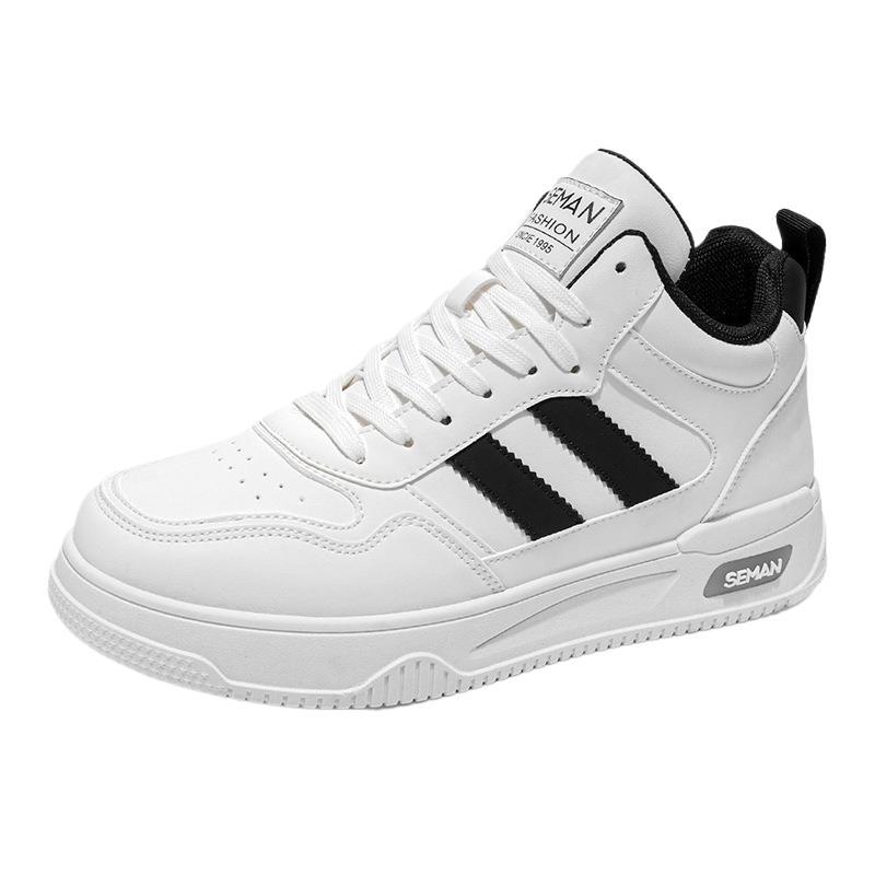 Men's Shoes Autumn New Breathable Versatile Casual High-top Board Shoes Student Platform Sports Shoes Casual Little White Shoes Men