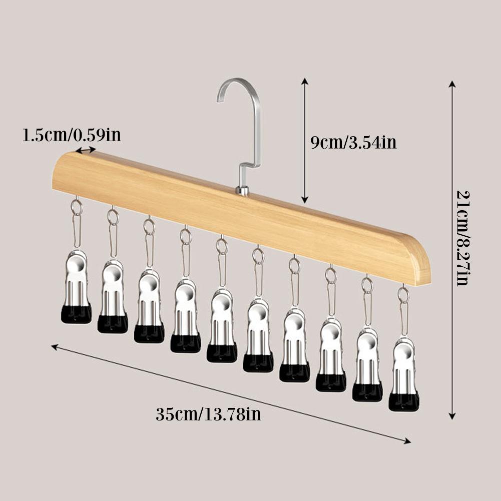 Wooden Hat Display Rack For Bedroom Organization Versatile Multi-Clips Protecting & Organize Hats/Accessories. Entryway Storage