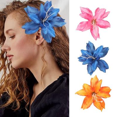 Silk Lily Lily Flower Hair Clip Simulation Flower Flower Shark Clip  Hair Accessories