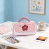 Floral Pattern Pencil Case With Large Capacity For Students And Travel Use