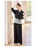 2025 Spring Fashion Lace-Trim Jacket & Wide-Leg Pants Set RX9210