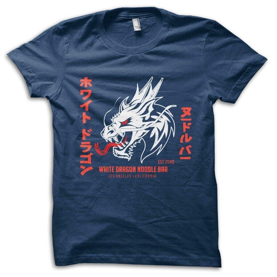 White Dragon Noodle Bar Blade Runner 2018 Tyrell Corp navy 100% Cotton T-shirt Mens Tees Top 9198 L