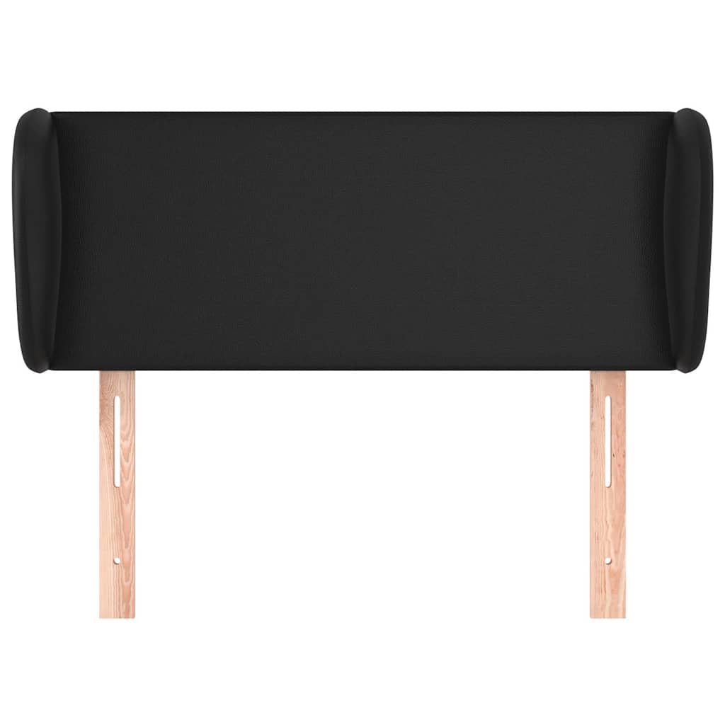 vidaXL Kopfteil mit Ohren Schwarz 93x23x78/88 cm Kunstleder