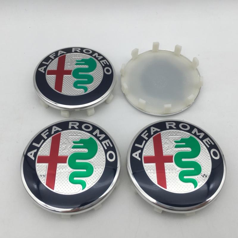 For Alfa Romeo 2026 Hot Sticker 4pcs 60mm 10 pins ForAlfa Romeo 147 156 159 Car emblem Wheel hub Center Cap Badge covers sticker