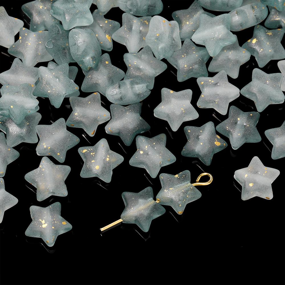 50pcs Acrylic Colorful Beads Star Shaped Spacer Beads for DIY Necklaces Bracelets Keychains Earrings Jewelry Making Accessories
