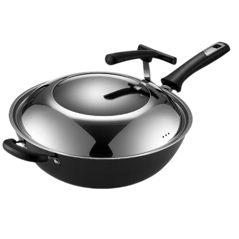ASD 34cm Cast Iron Wok