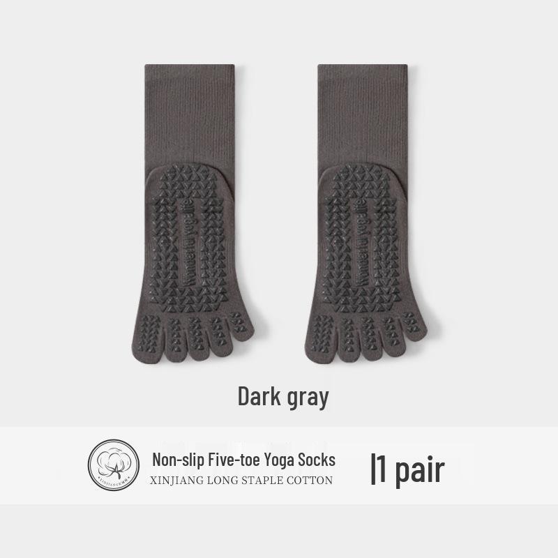 Women's Non-Slip Five-Toe Yoga & Pilates Socks - Professional Cotton Split-Toe Design