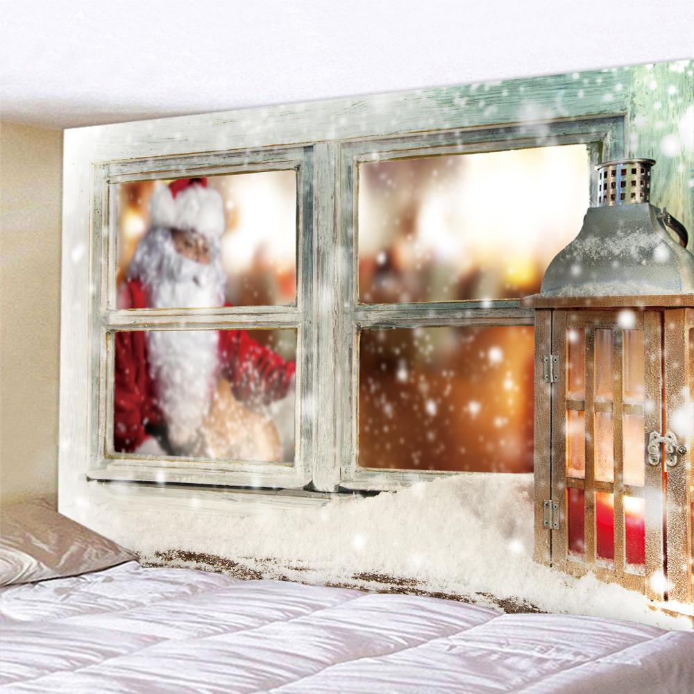 Home Decor Christmas Window Tapestry Hippie Boho Decor Wall Hanging Bedroom Wall Decor Background Fabric tapiz navideño