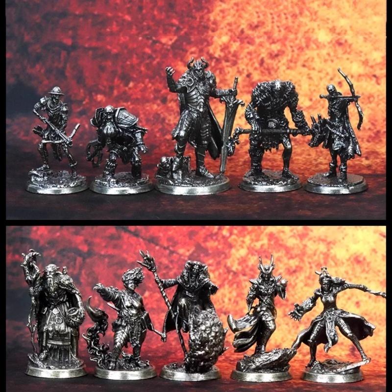 Fantasy RPG Metal Miniatures Holy Light Heroes Vs Shadow Undead Paintable Tabletop Game Figures War Chess Model Tabletop Game