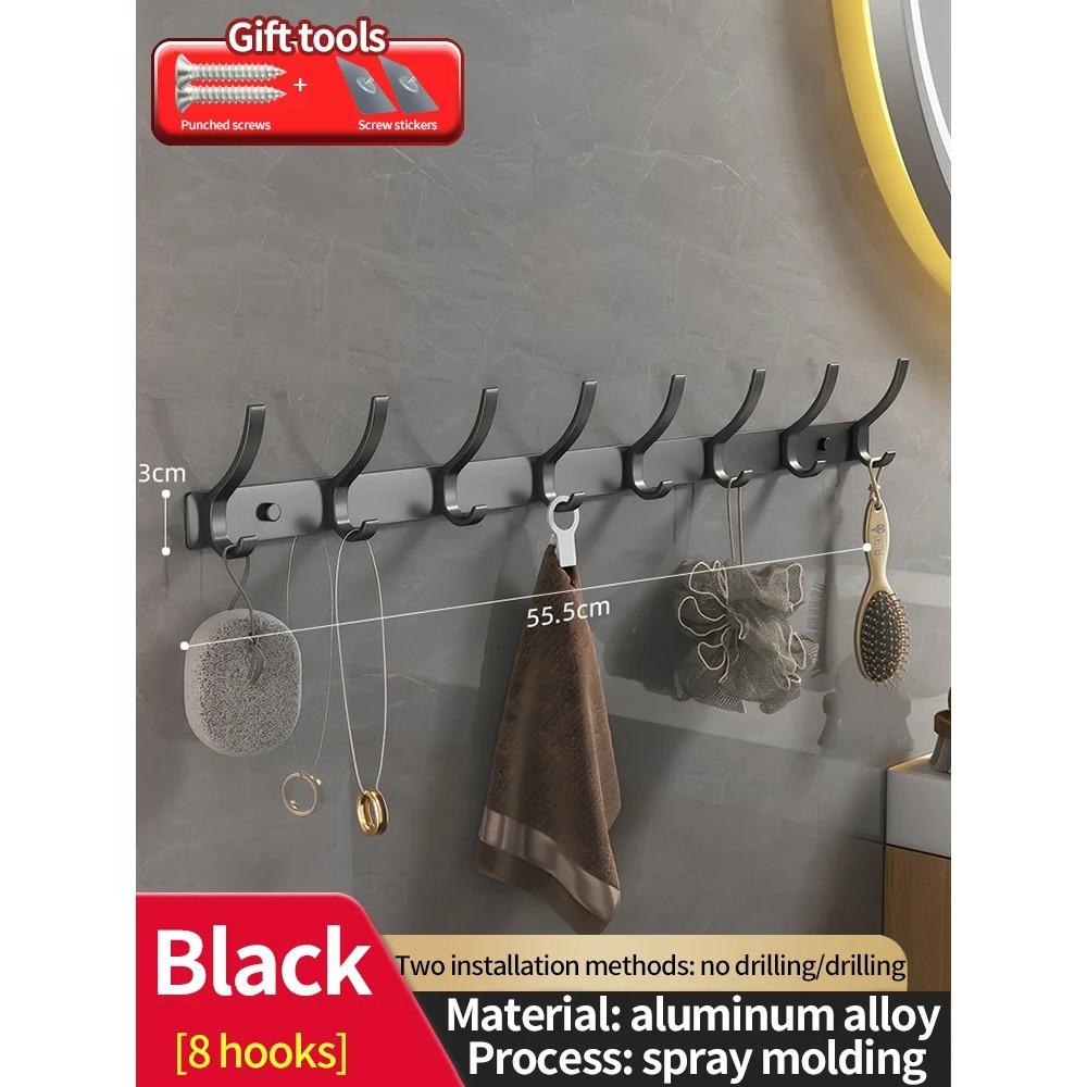 No Drill Door Behind Hook Storage Wall Hanging Clothes Hanger Coat Hook Punch-Free Hanger Bedroom Organizer Storage Kitchen