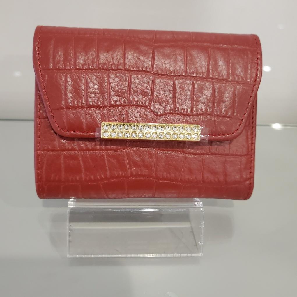 Moncross REAW9165 Women's Coated Cubic Point Cowhide Half Wallet