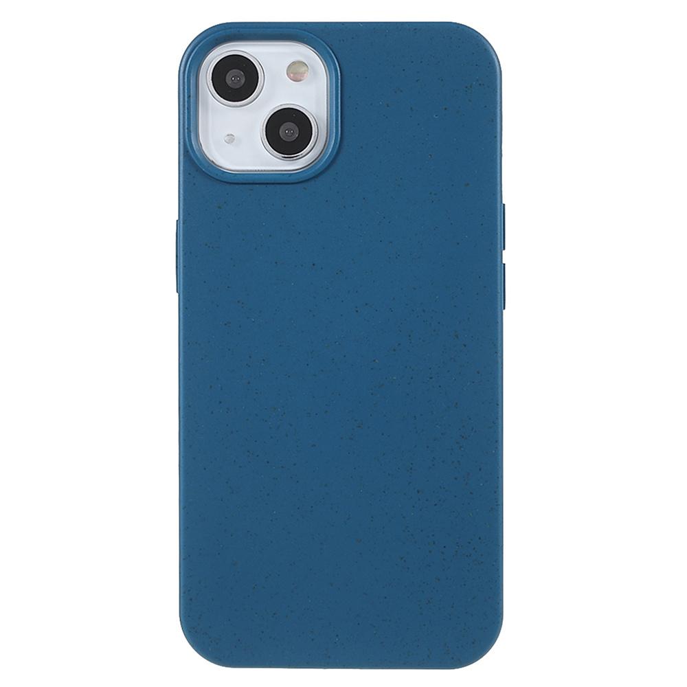 

For iPhone 15 Starry Sky Series Matte Biodegradable Case Wheat Straw+TPU Hybrid Phone Cover Blue