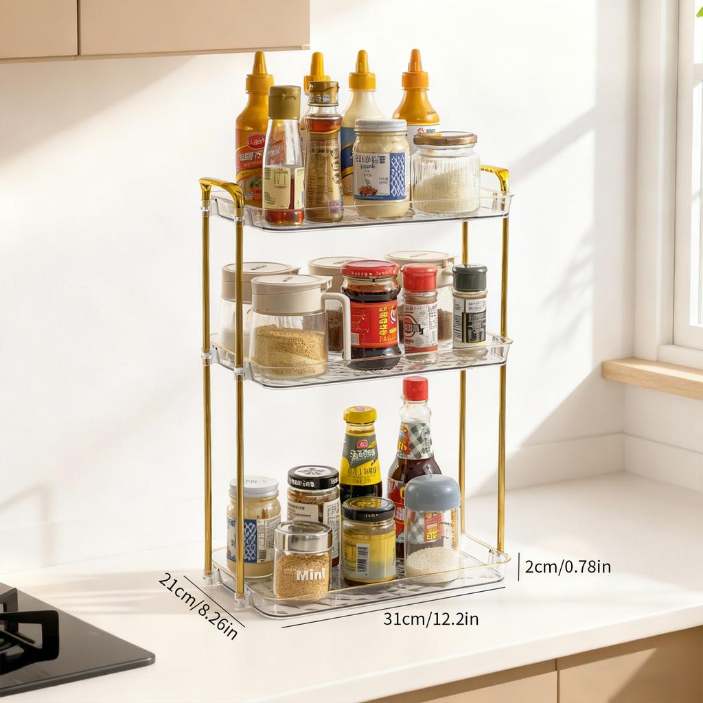  2/3 Tiers Kitchen Countertop Organizer Plastic Storage Rack Large Capacity Drying Cup Holder Tea Coffee Mug Shelf