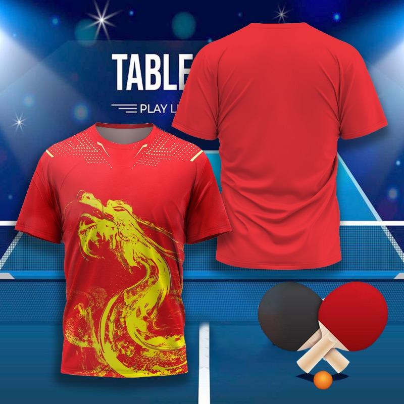 Fashion 3D Table Tennis Jersey Graphic T Shirt for Men Clothing Casual Sports Gym Fitness XXS