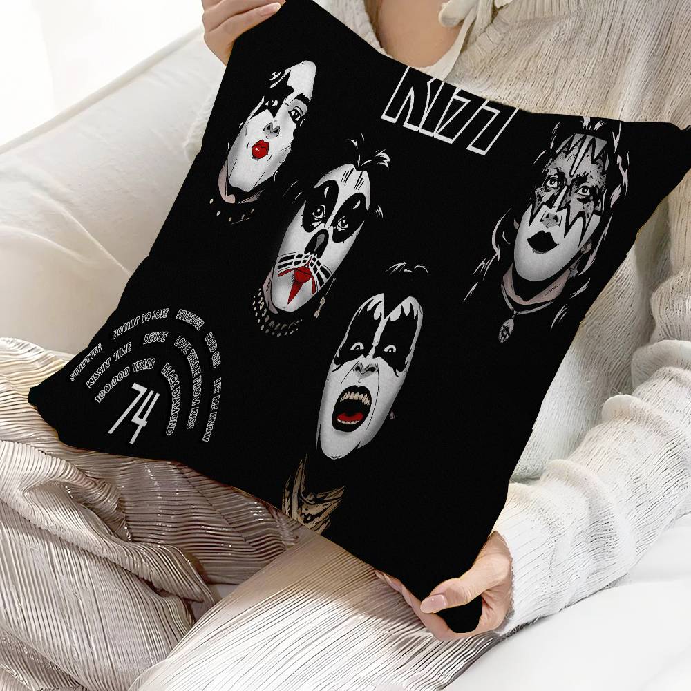 Kiss Band Decorative Room Aesthetics Pillow Case Home Decor Bedroom Sofa Bed Couch Pillow Cover 45x45