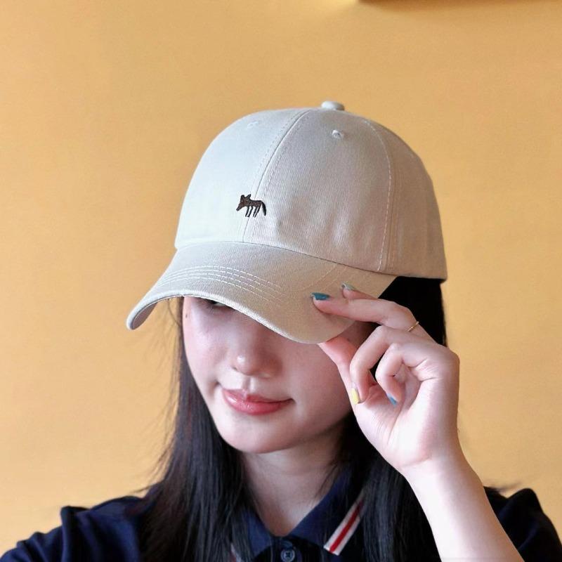 New embroidered little fox baseball hat wide brim hat high quality cotton soft top hat women