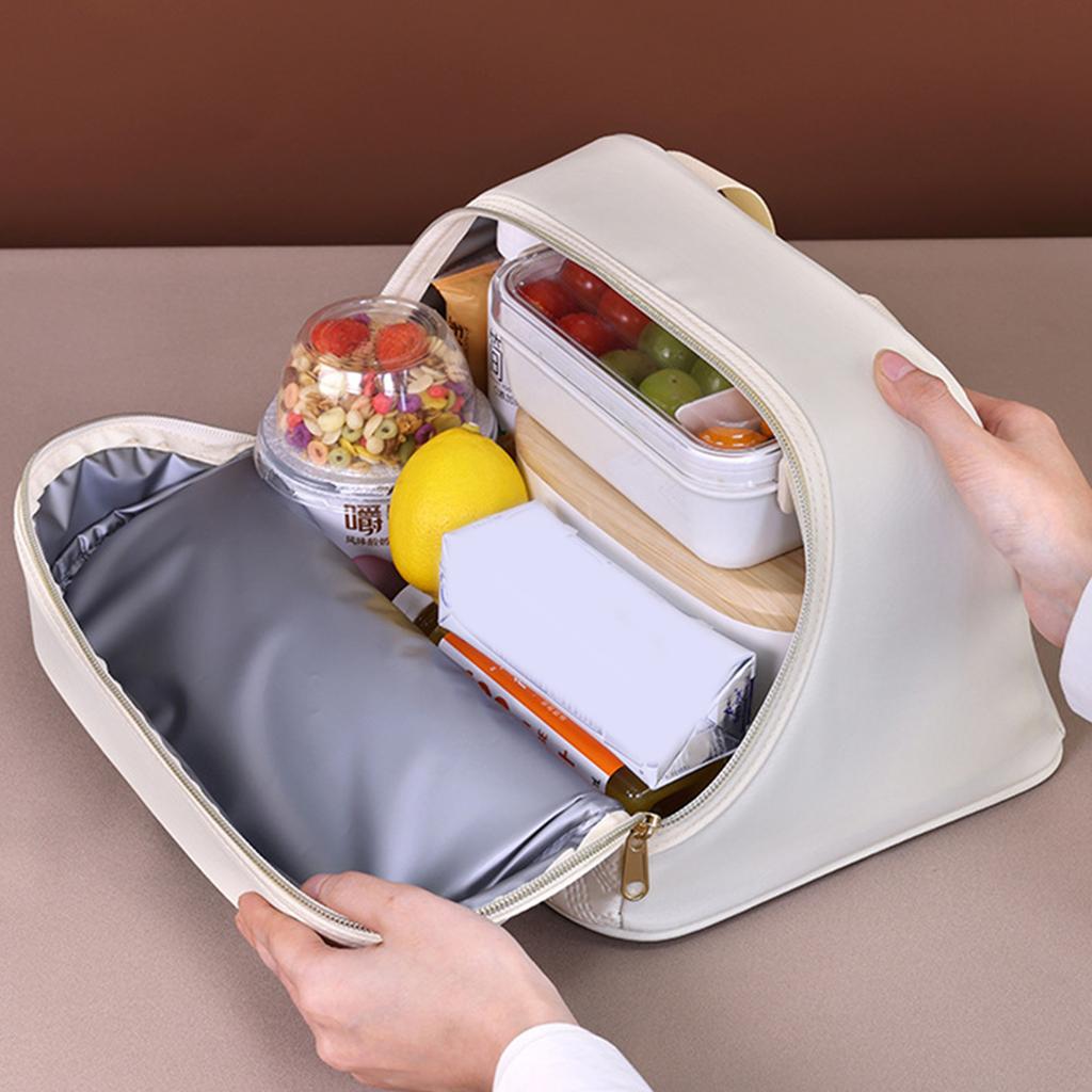 Large Capacity Insulated Lunch Bag Thermal Handbag For Work School Picnics Easy To Clean Lightweight Food Storage Bag