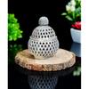 Crocon Handmade Tea Light Holder with Jali Design – Natural Stone Soapstone Candle Stand with Lid for Living Room and Home Décor