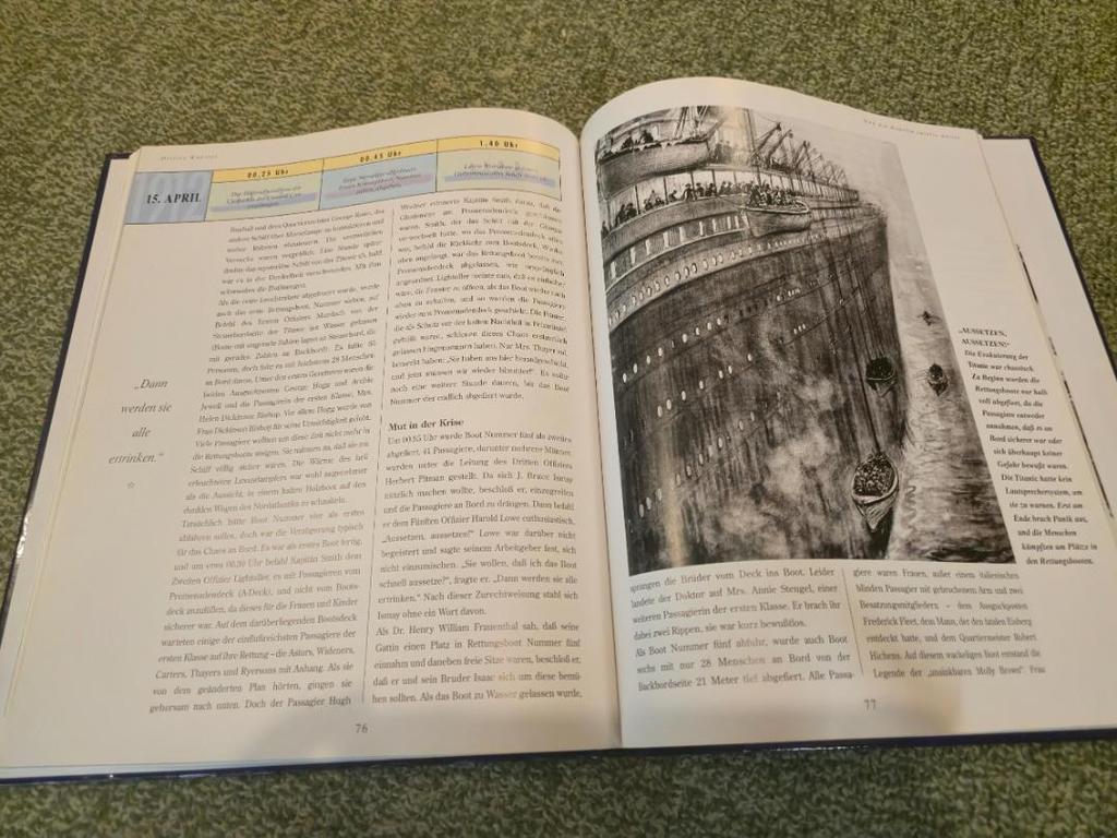 [USED] German version of the history of the luxury liner Titanic, large format book