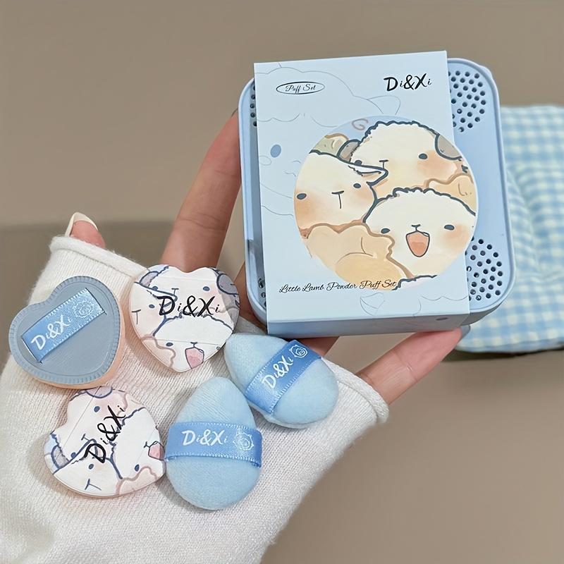 

1set Lamb Baa Puff Kit, Water Drop Blush Highlight Concealer Multi-purpose Thumb Puff, Air Cushion Special Wet and Dry Beauty Tool Beauty Blender Puff