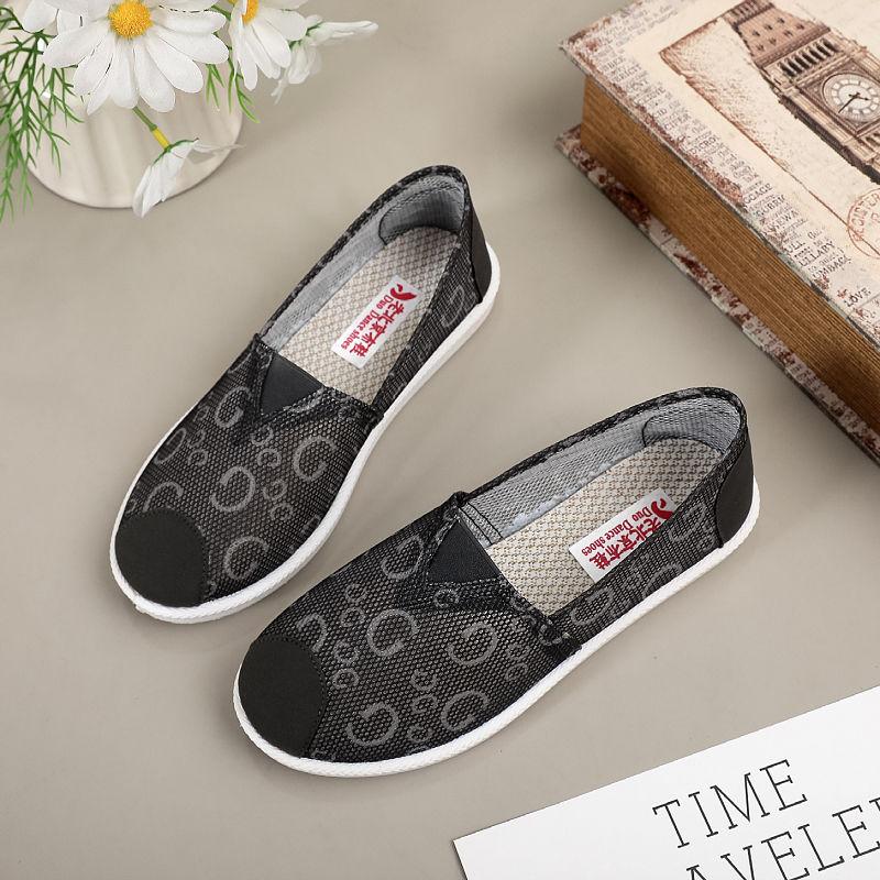 Summer New Lazy Shoes with Cloth Shoes Breathable Mesh Shoes Versatile and Lightweight Canvas Shoes