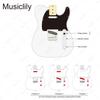 Musiclily Basic 32mm Telecaster Pre-Wired Control Plate with 3-Way Switch for Tele Electric Guitar, Chrome