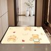 Cartoon-B-butterbear Floor Mat Diatomite Bath Mat, Quick Dry Absorbent Non-Slip Door Mat