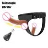 Strap On Double Head Telescopic Dildo Vibrator Realistic Wearable Massager Artificial Panties For Lesbian Adult Products Sex Toy
