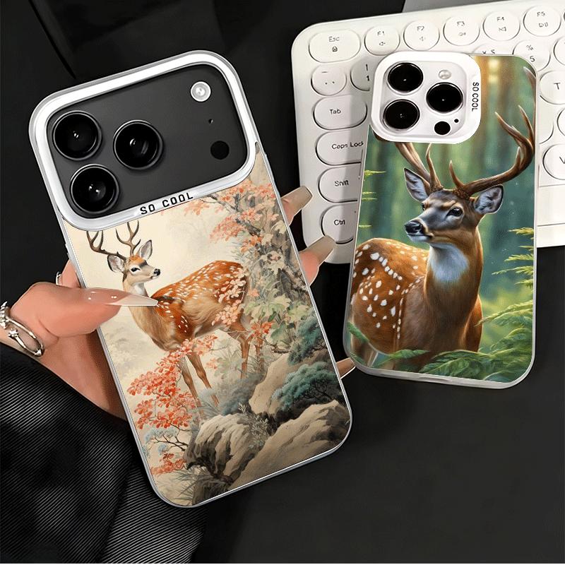Sika Deer Elk Animal Shockproof Phone Case for iPhone 17 Air 16 16E 15 Pro Max 14 Plus 13 Mini 12 Back Cover Anti Fall Fundas