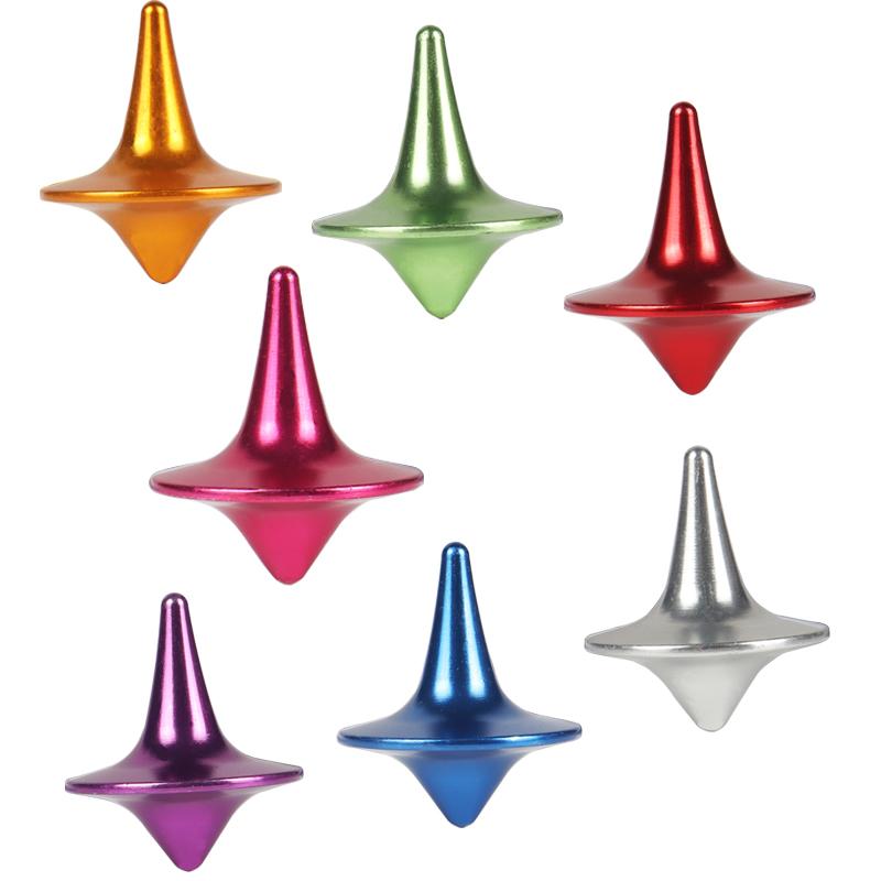 Spinning Top Toy Metal Alloy Classic Gyro Silver Steel Spin Mini Desk Table Fun Spinner Toy Game For Child Children Adult