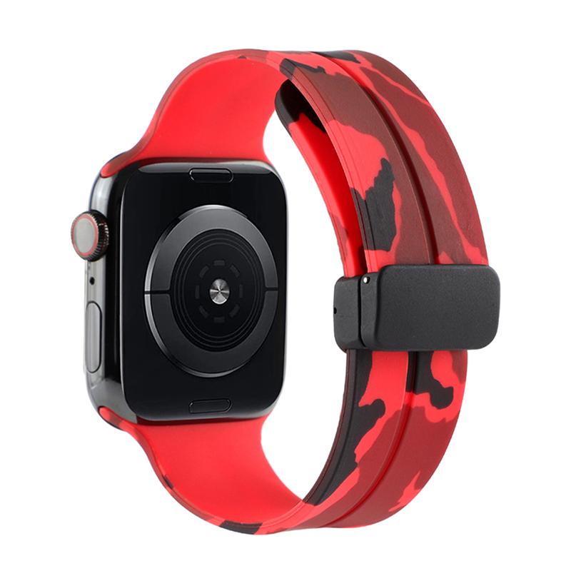 Bracelet en silicone pour Apple Watch Bracelet de sport magnétique Bracelet de montre pour IWatch Series 1 2 3 5 6 Se 7 8 Ultra38mm 40mm 41mm 42mm 44mm 45mm 49mm