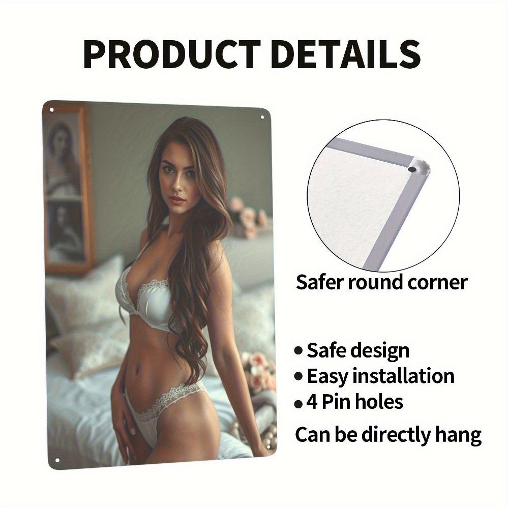 Brand Metal Banshee Wall Art - Sexy Lace Portrait Framed Decor for Living Room Bedroom Kitchen Modern Indoor Home Decoration