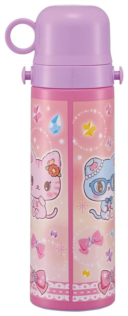 Skater Stainless Steel Water Bottle with Mewkledreamy SKDC6 Kids' 2-Way Cup, Sanrio, 570ml, Girls'